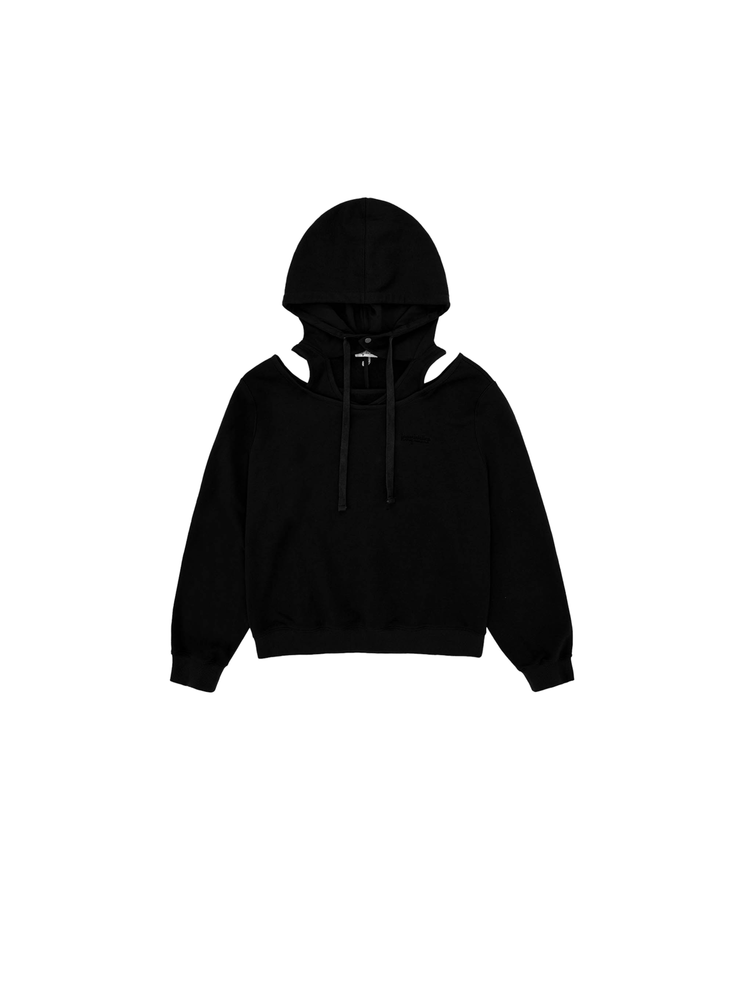 Cut-Out Hoodie / Black