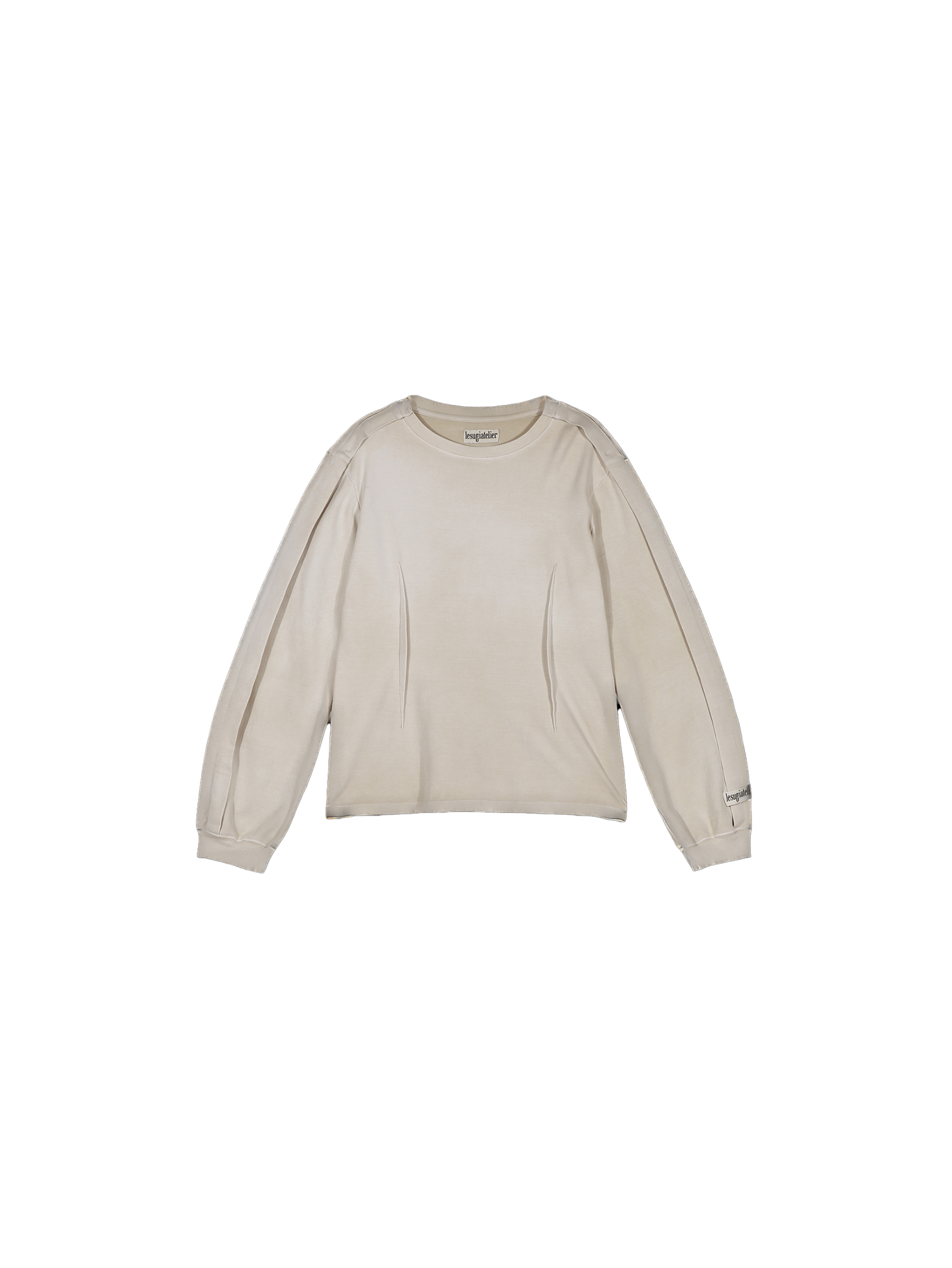 Dying darted long sleeve t-shirt / Beige