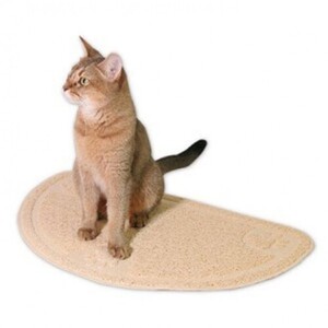 화장실 방지 사막 방지 하프문 모래 매트 고양이 베이지