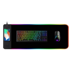 넥시 RGB 고속 무선 충전 마우스 장패드 QC3.0 10W