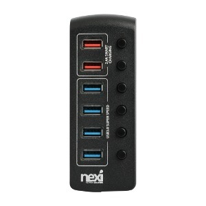 넥시 USB3.0 A타입 4포트 + 충전 2포트(QC2.4) 유전원허브