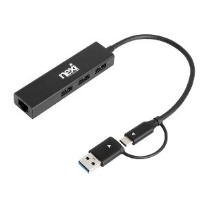 [리퍼제품] 넥시 USB C타입 A타입 USB 3포트 확장 멀티허브 기가랜포트
