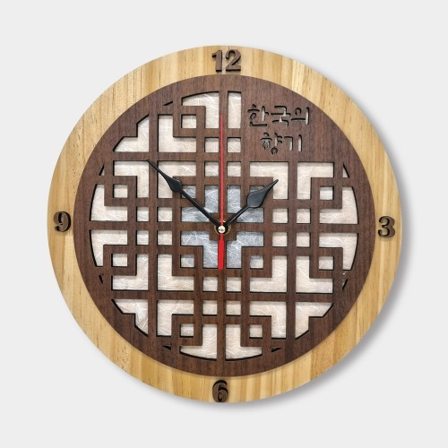 한국전통 문살 문양 한지 시계 / 한국 전통 기념품 외국인 선물 공예 소품