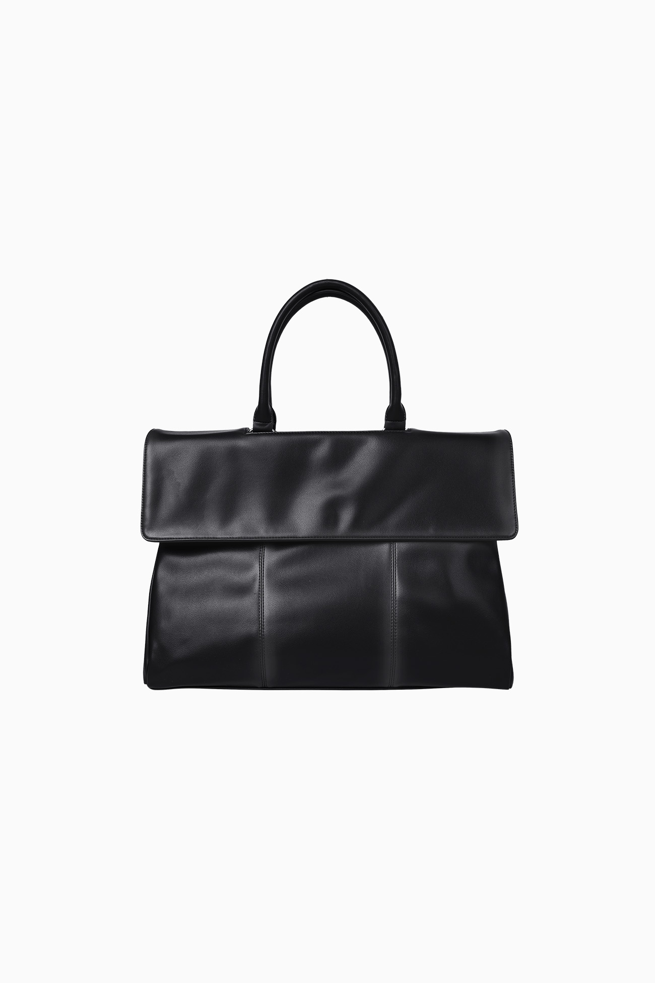 LEATHER BIG CROSS TOTE BAG - BLACK - NOISE