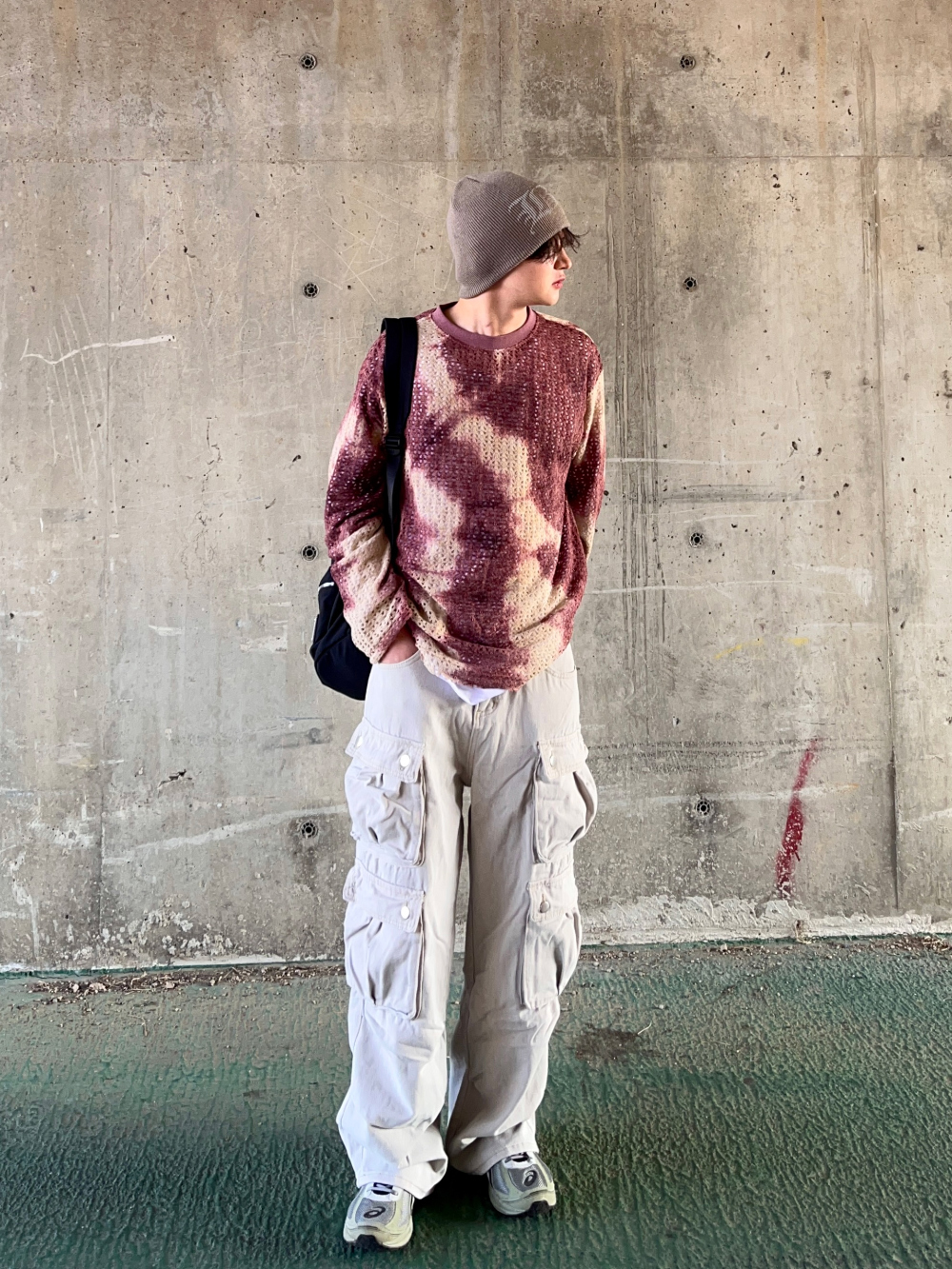 긴팔 티셔츠 모델 착용 이미지-S1L23