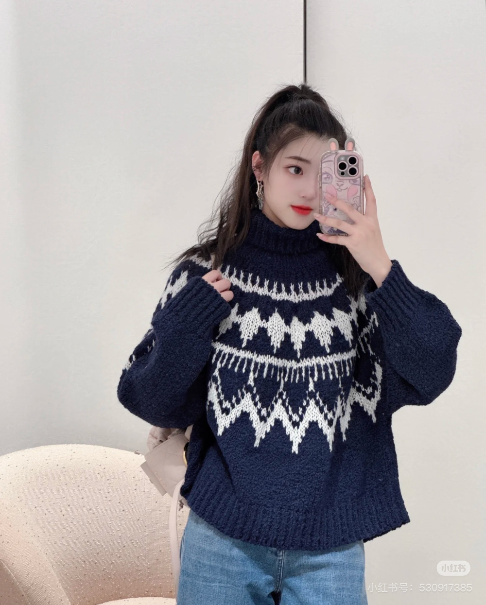 긴팔 티셔츠 모델 착용 이미지-S1L11