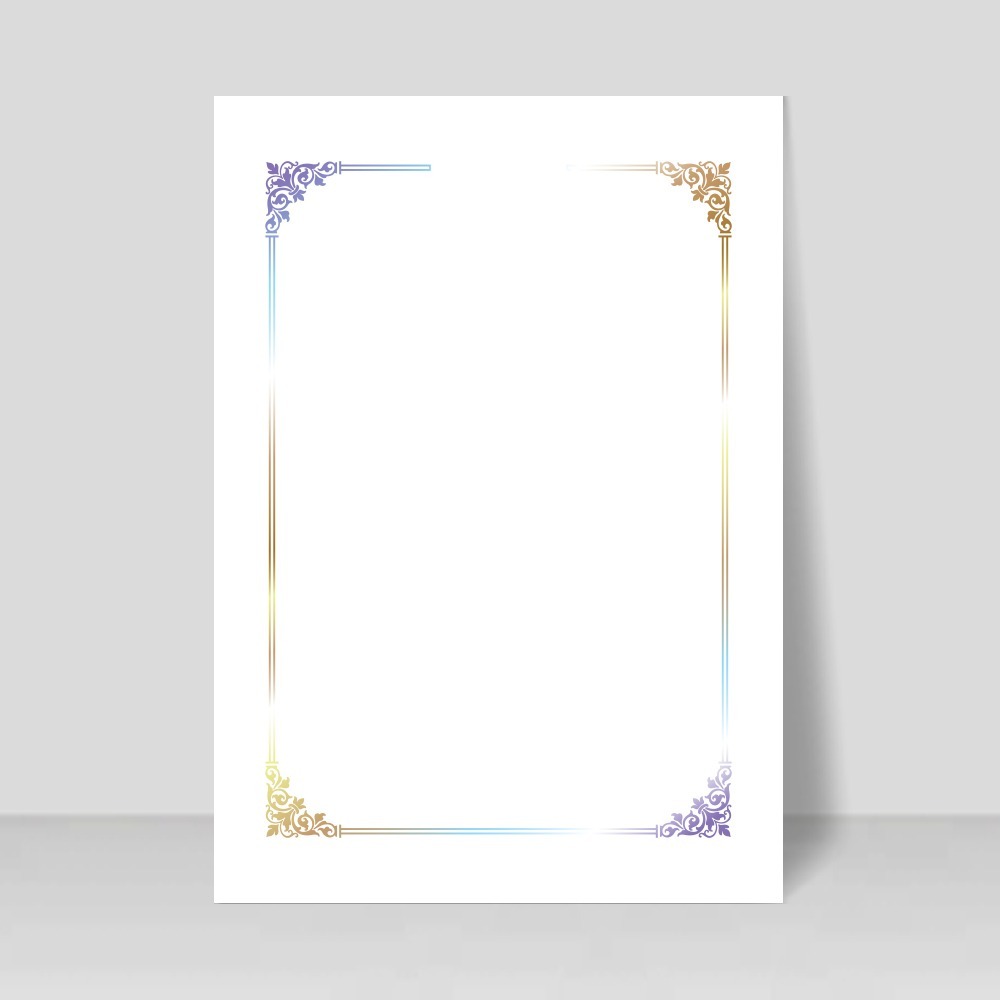 E-28 백색 금홀로그램 상장용지(1세트-10매) A4 | 상장365 상장케이스제작 상장용지