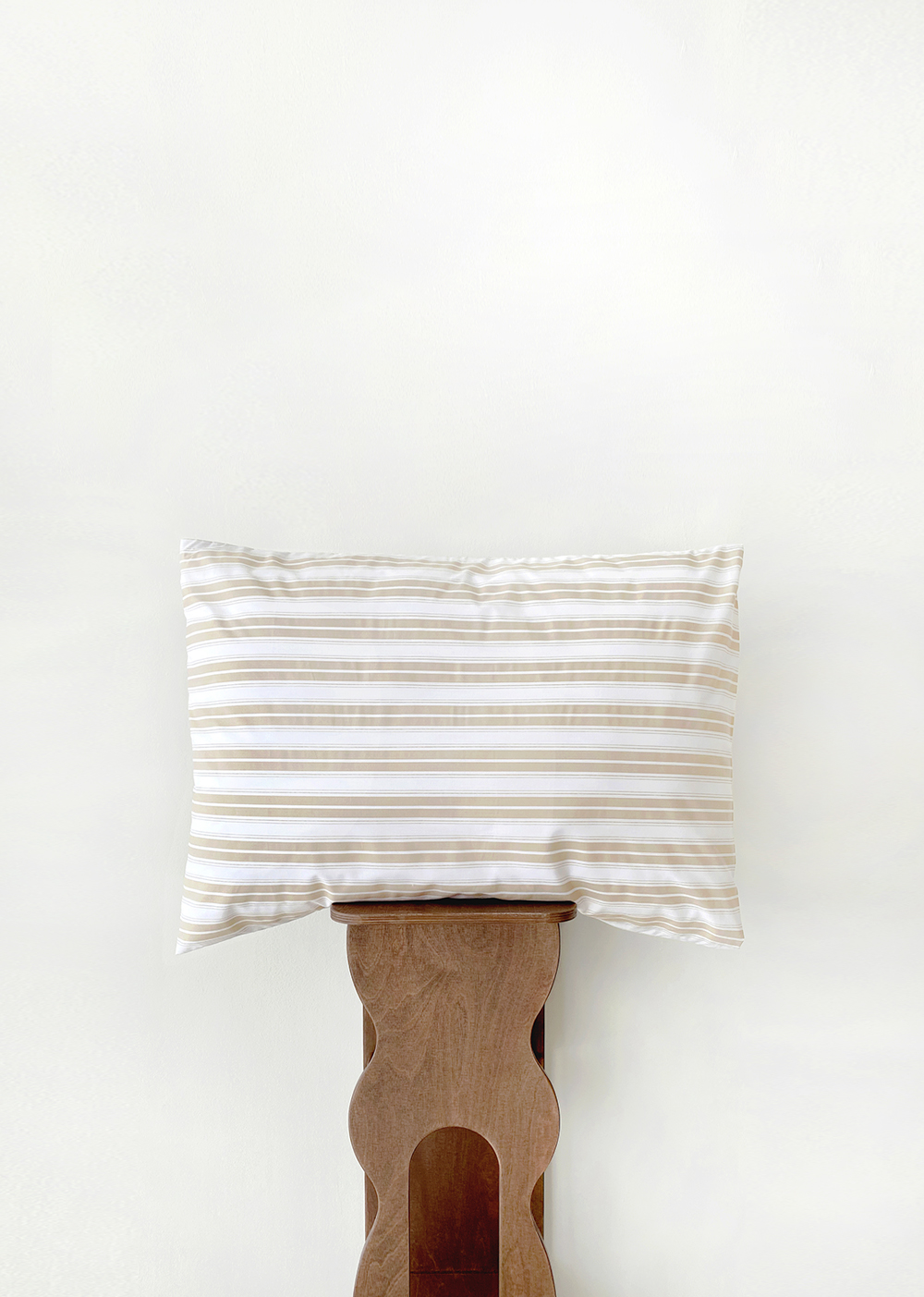 Alternate stripe pillow cover - beige
