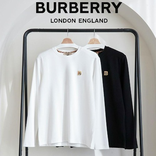 🔆 [BURBERRY] 버버리 수입고퀄  체크 골드 B로고 긴팔 티셔츠 🔆