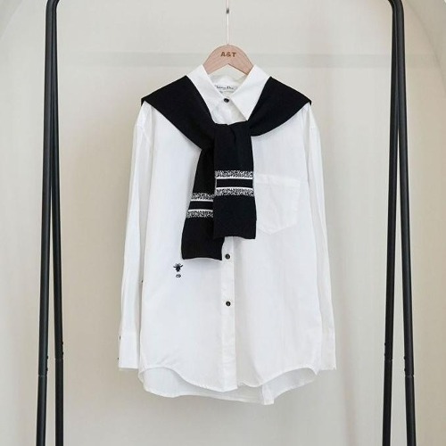 🔆 [DIOR] 크리스찬 디올 여성 벌자수 화이트셔츠&amp;숄 셋🔆