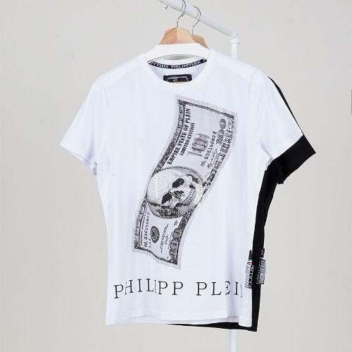 🔆 [PHILLIPP PLEIN] 필립플레인 크리스탈 달러 블랙 컷 크루넥 티셔츠 🔆