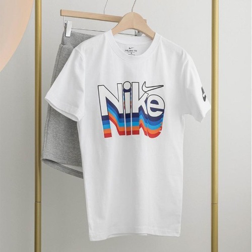 나이키  나이키 웨이브 그라데이션 로고 티셔츠 &amp; 5부팬츠 세트