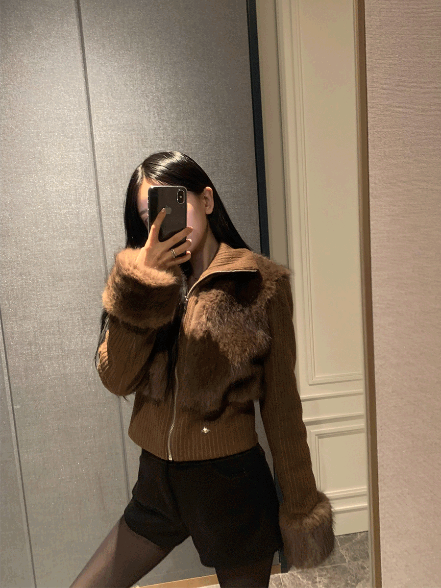 믹스 퍼 골덴 자켓