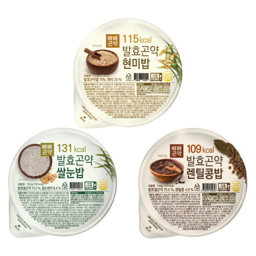 빼빼곤약 저칼로리 저탄수 간편한 발효곤약밥(현미,렌틸콩,쌀눈쌀)