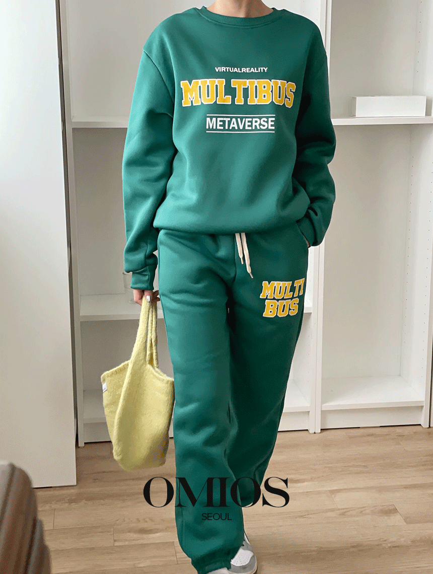 루즈핏 라운드넥 기모 조거 트레이닝 [530863042]