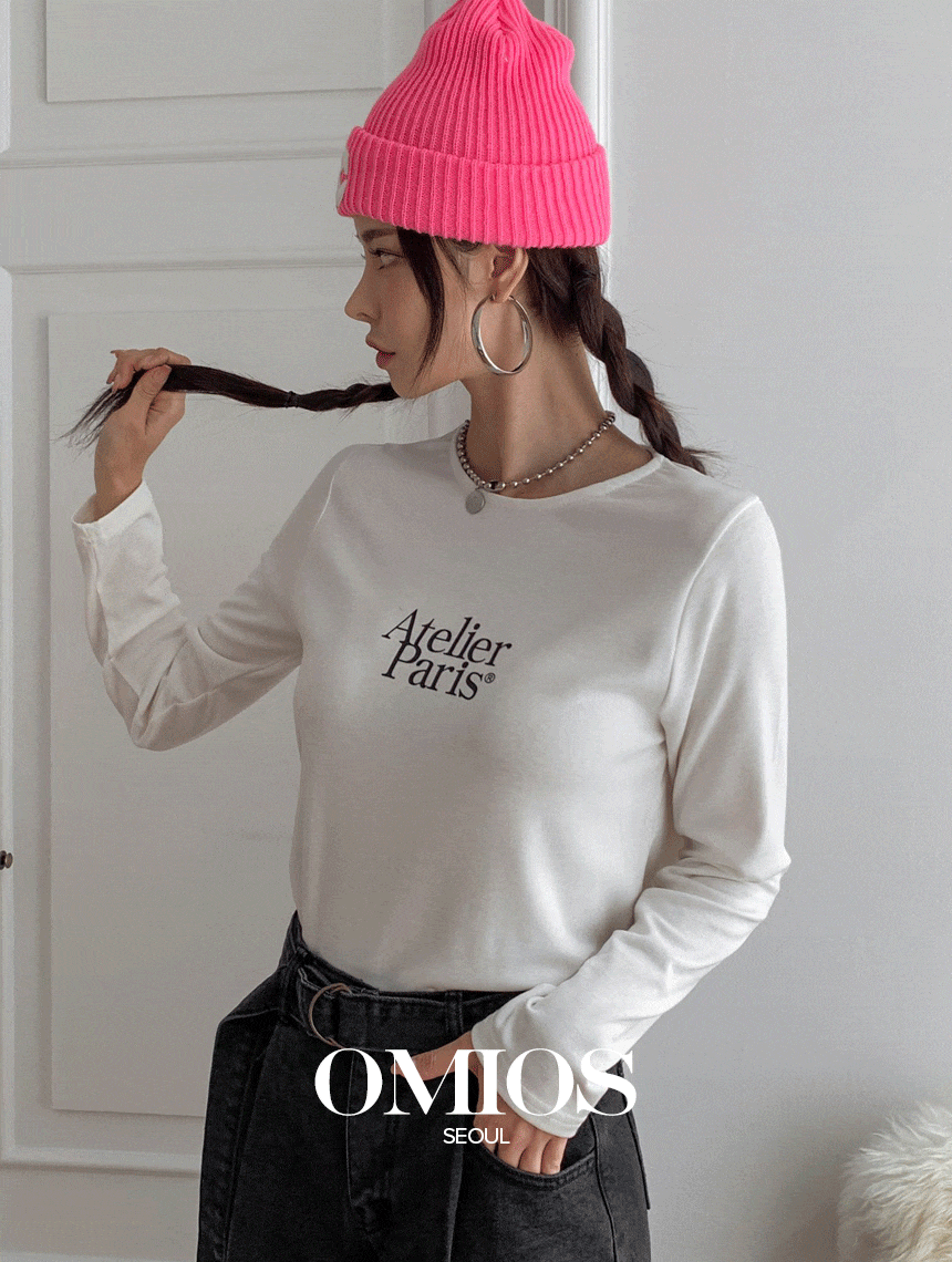 베이직 레터링 기모 이너 티셔츠 [513579006]