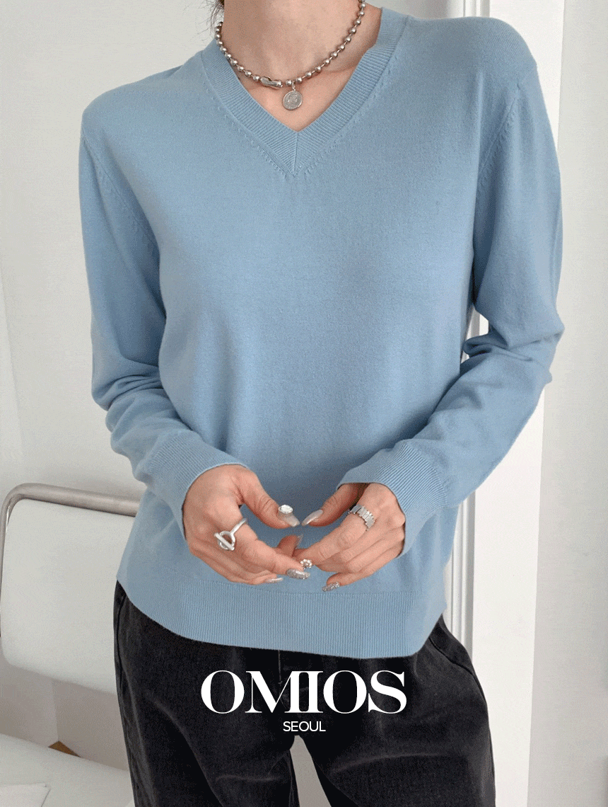 베이직 브이넥 데일리 티셔츠 [559257997]