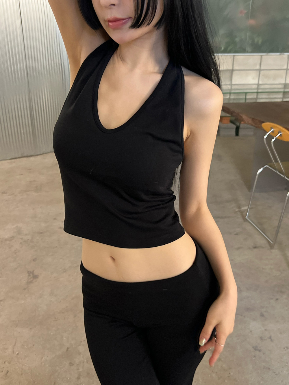이프너 폴드오버 슬림 부츠컷 레깅스 3color 상세 이미지 5