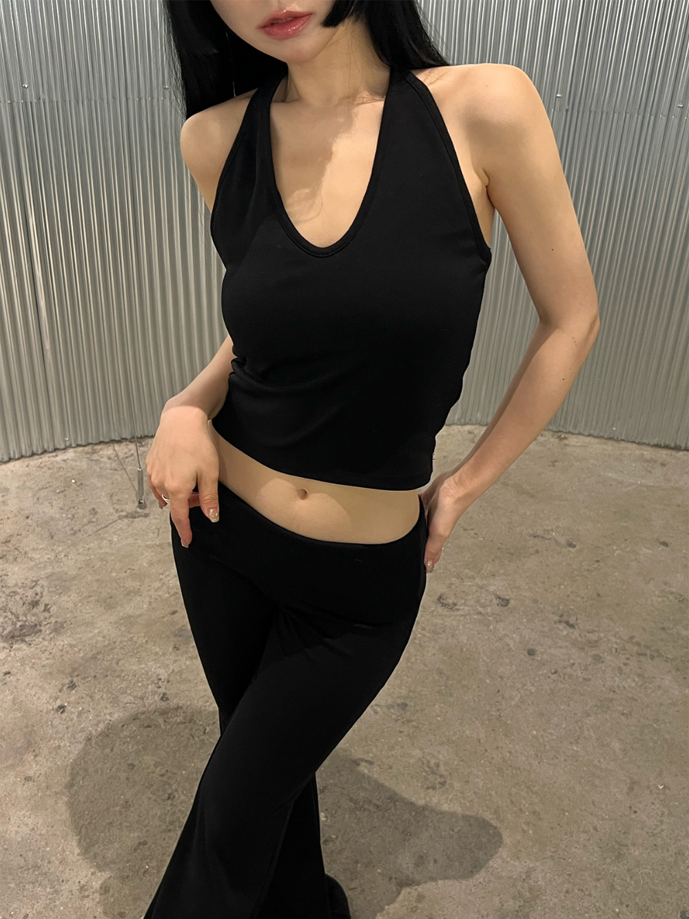 이프너 폴드오버 슬림 부츠컷 레깅스 3color 상세 이미지 6