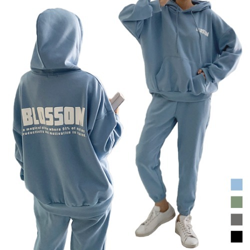 기모트레이닝세트 BLOSSOM 후드 트레이닝셋업