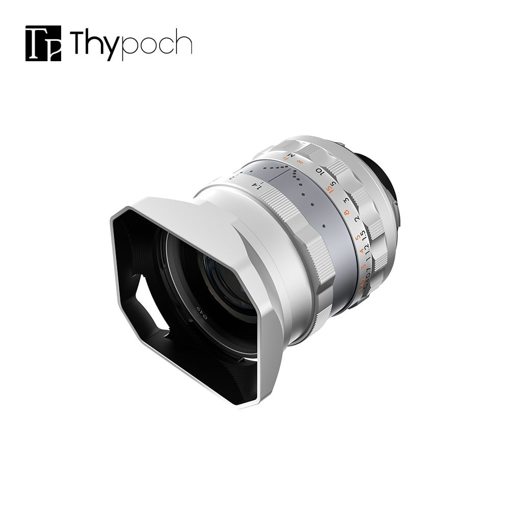 타이포크 Thypoch Simera 28mm F1.4 ASPH.(M 마운트) 실버 초승달 모양 탭