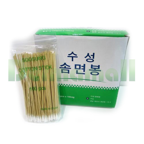 [수성위재] 솜면봉(Cotton Applicator Stick) 6inch(단면) 상세이미지 1