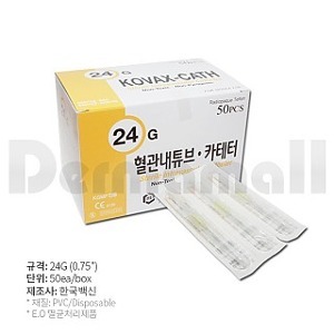 [한국백신]정맥카테타 (IV Angio Plus Catheter) 24G (0.75인치)