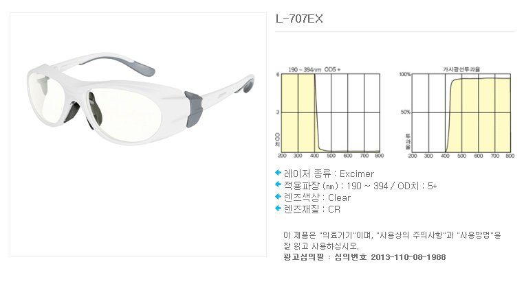 피부과 레이저 보안경 L-707EX(엑시머) 상세이미지 1
