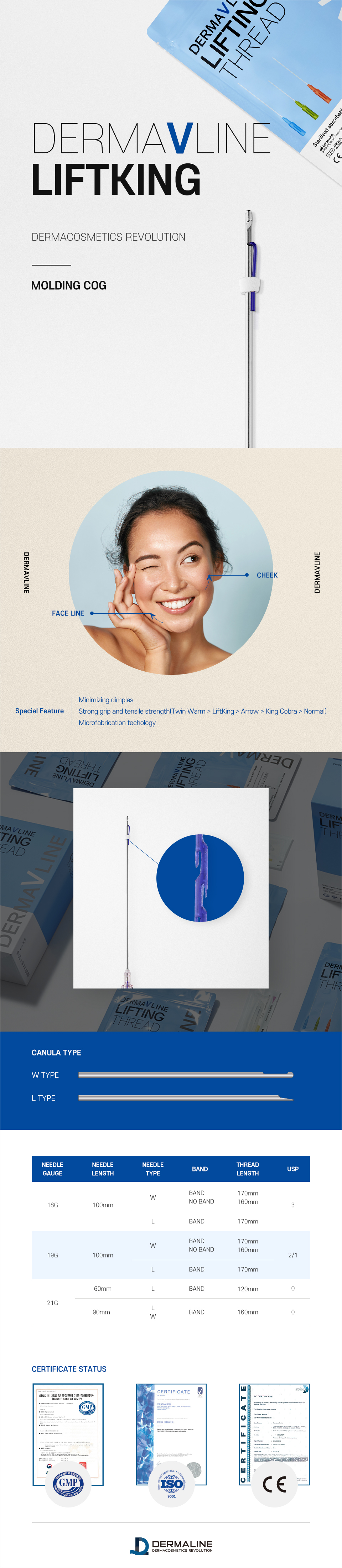 DermaLine(더마라인) Lift King 코그 쓰레드, 몰딩 Cog Thread_20개(1팩) 상세이미지 1