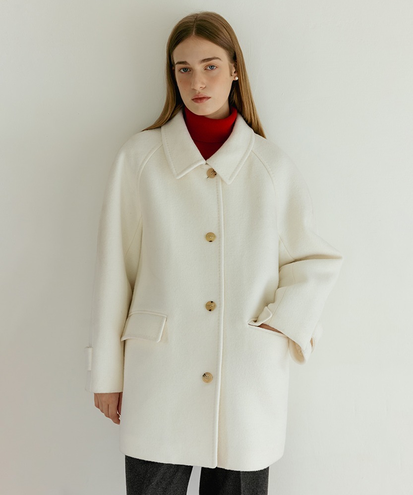 LIDNM FINE WOOL MINIMAL HALF COAT
