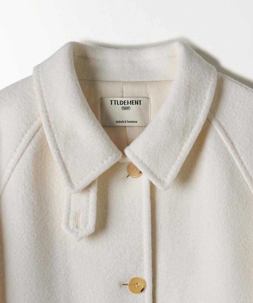 TTUDEMENT ■ CLASSIC WOOL HALF COAT CLASSIC WOOL HALF COAT CREAM - TTUDEMENT