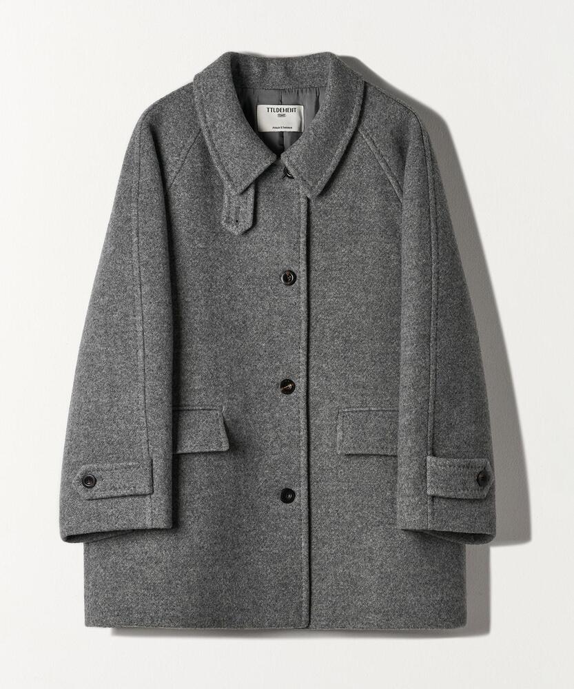 LIDNM FINE WOOL MINIMAL HALF COAT 美品】LIDNM FINE WOOL MINIMAL