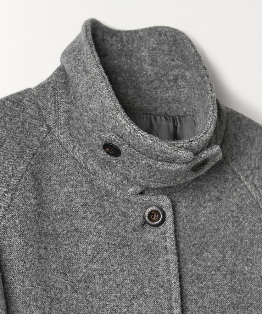CLASSIC WOOL HALF COAT MELANGE GREY - TTUDEMENT