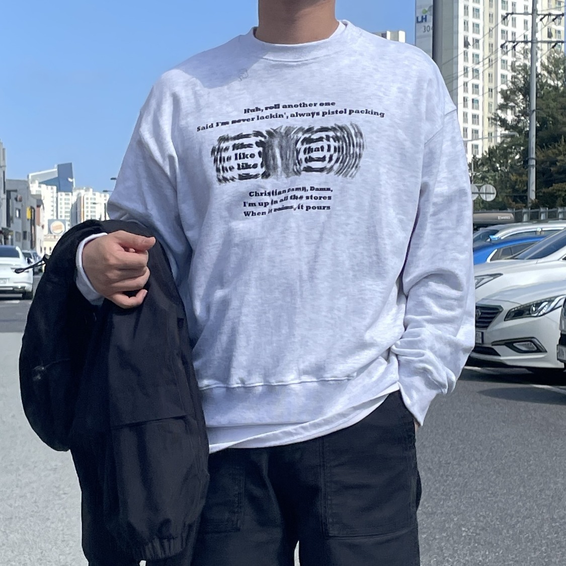 블러레터링 맨투맨 (CK)