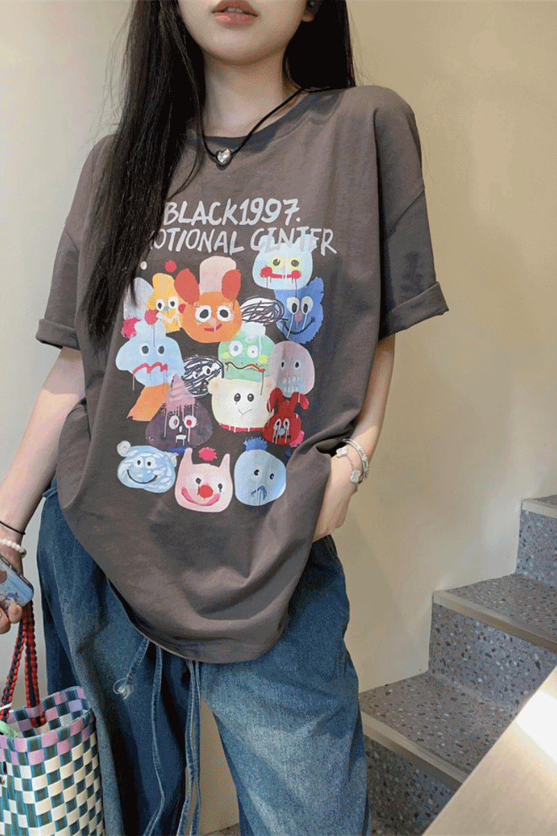 [당일출고] 웜스 반팔 그래픽 베이직 티셔츠 (2colors)