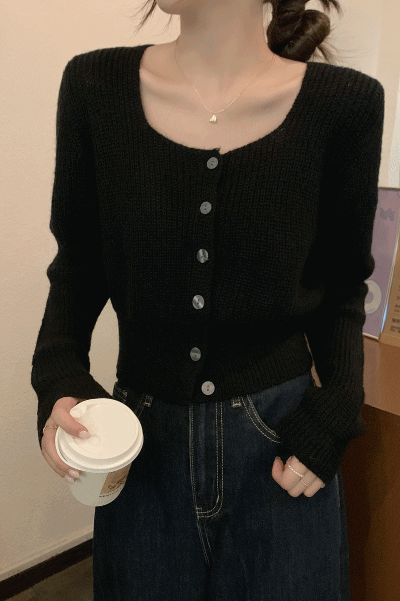 🍁당일출고 + 무료배송🍁 로잘린 스퀘어넥 가디건 (3colors)