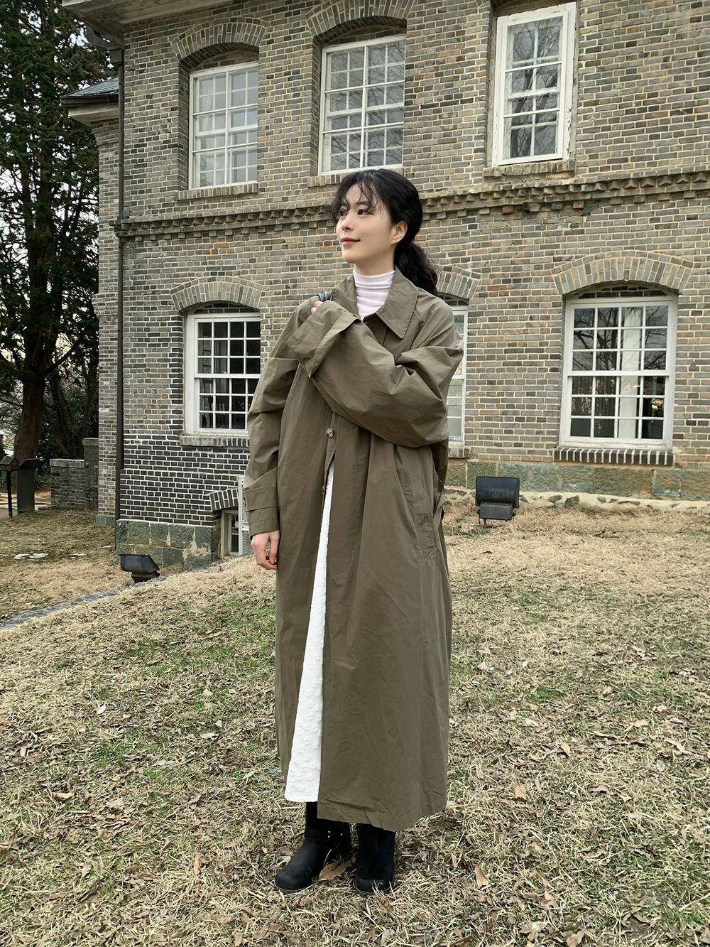 네이 오버핏 트랜치 코트 상세 이미지 12