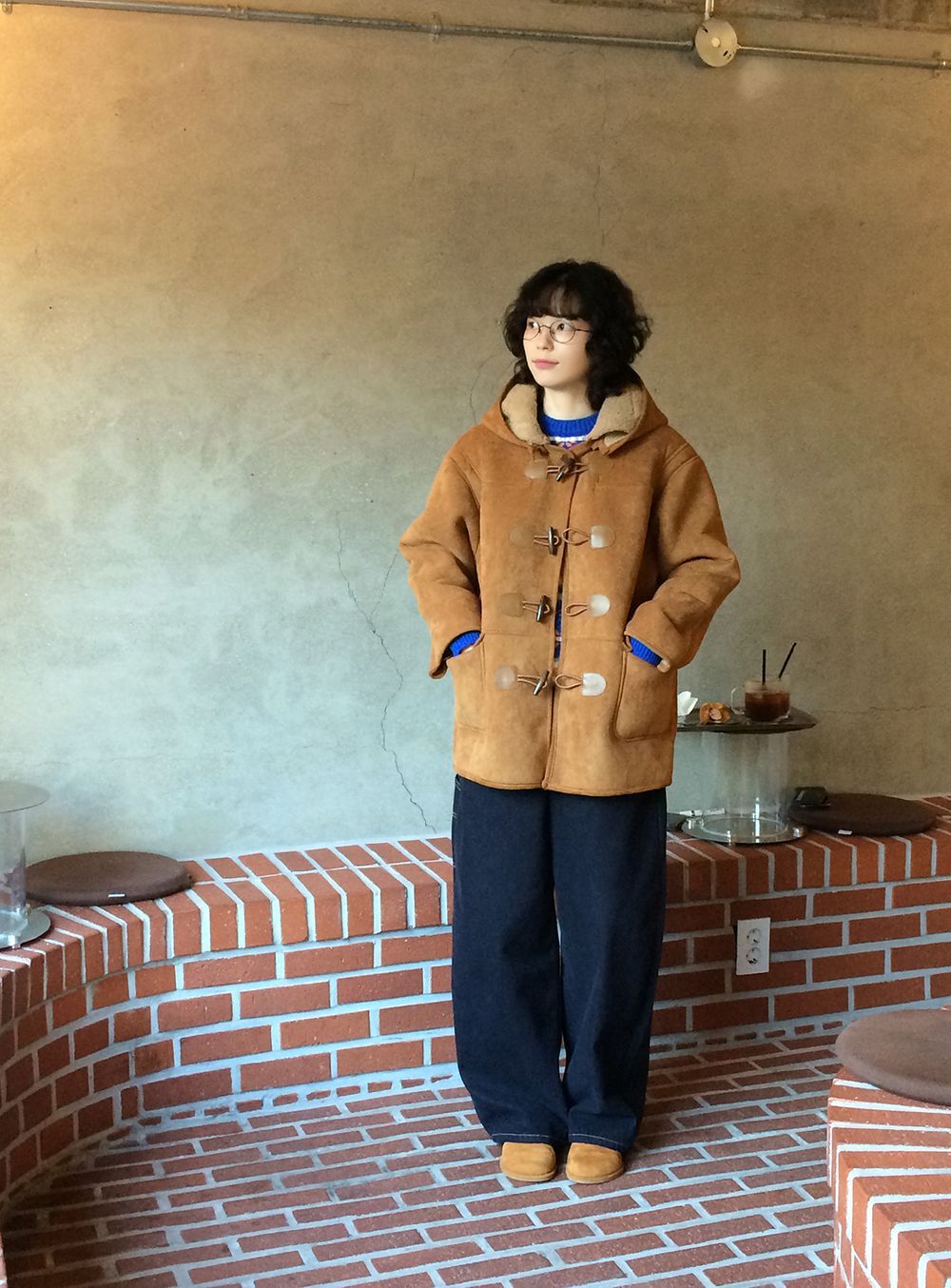 (후드 탈부착 가능)로디 후드 더블 무스탕 코트 상세 이미지 7
