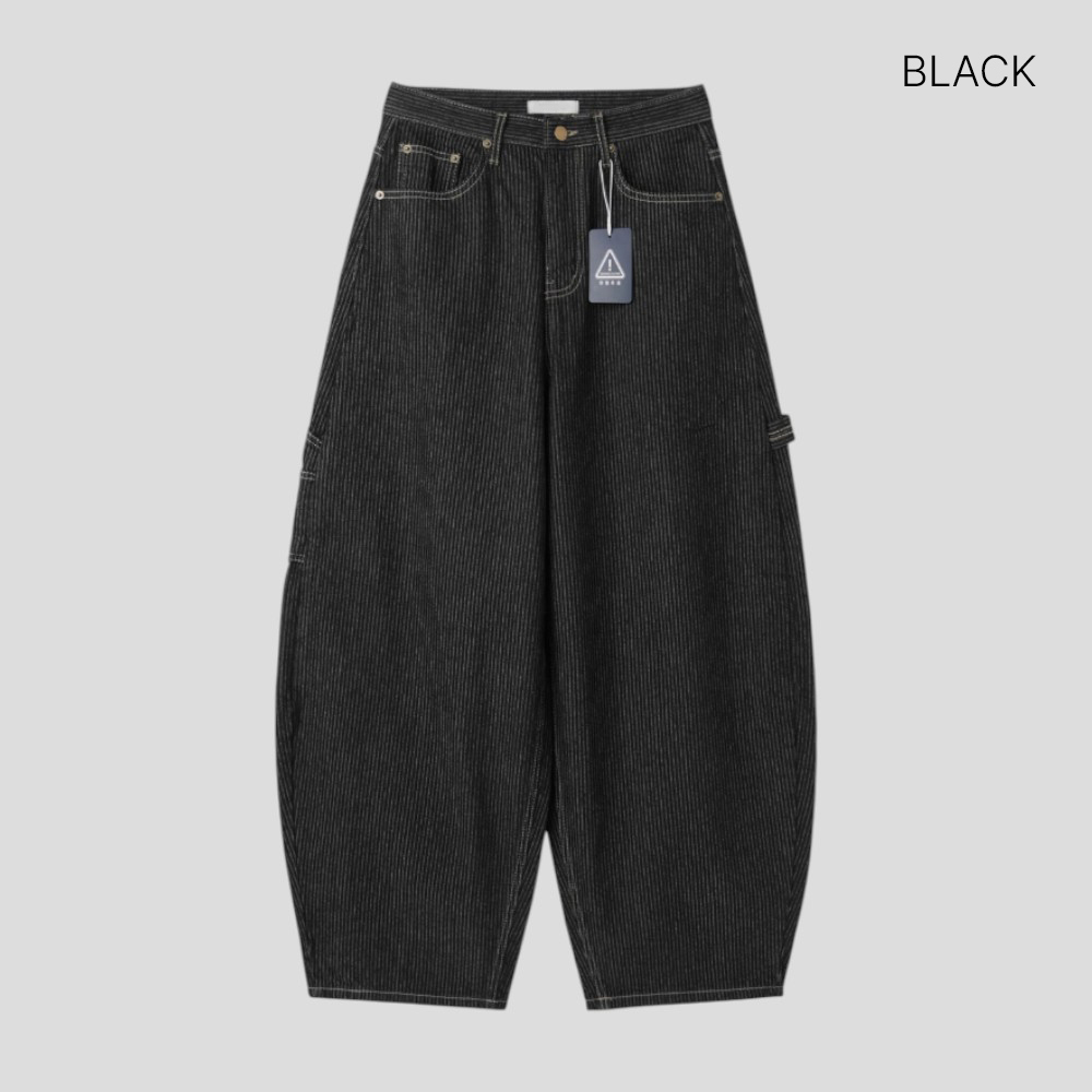 ストライプ ボーダーカーペンターデニムパンツ | ファッション通販