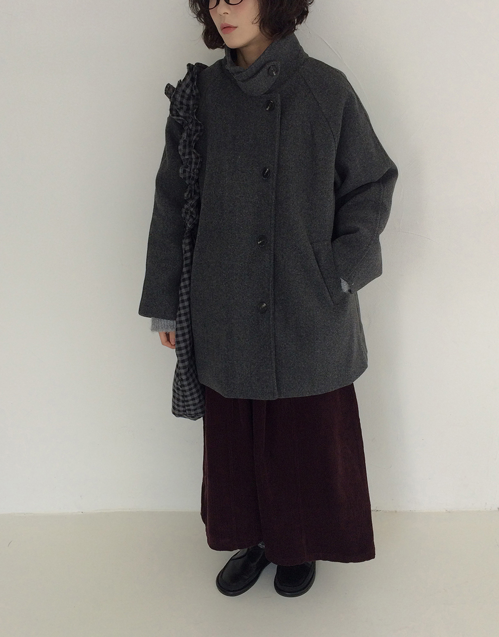 코트 모델 착용 이미지-S1L45