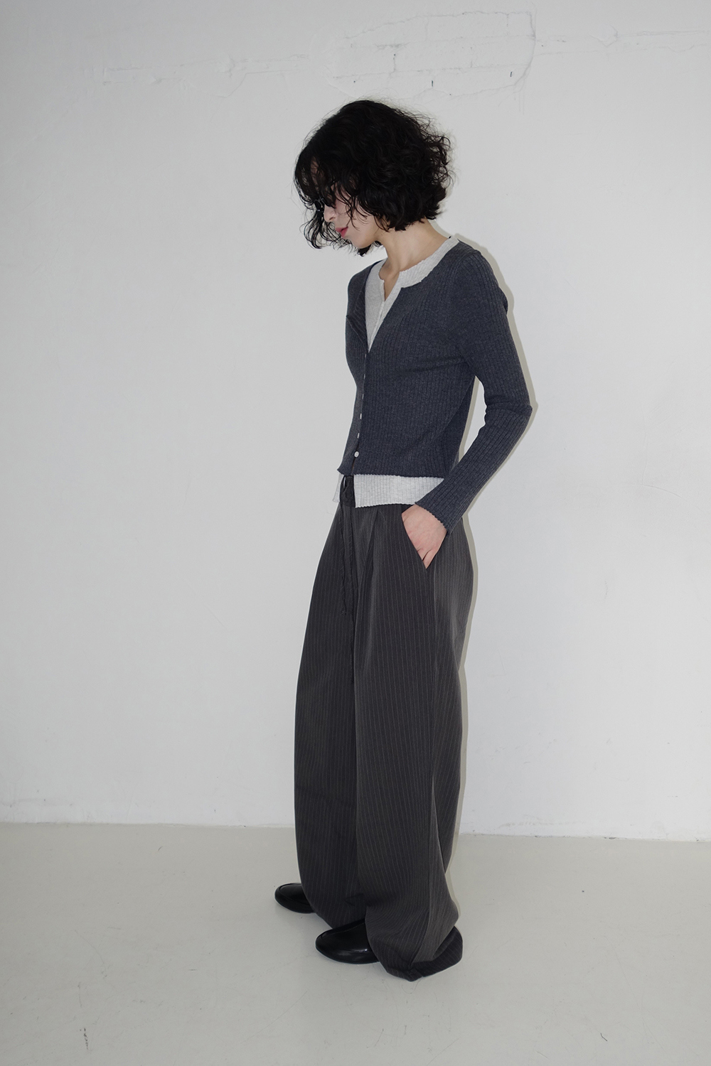 카디건 모델 착용 이미지-S1L72