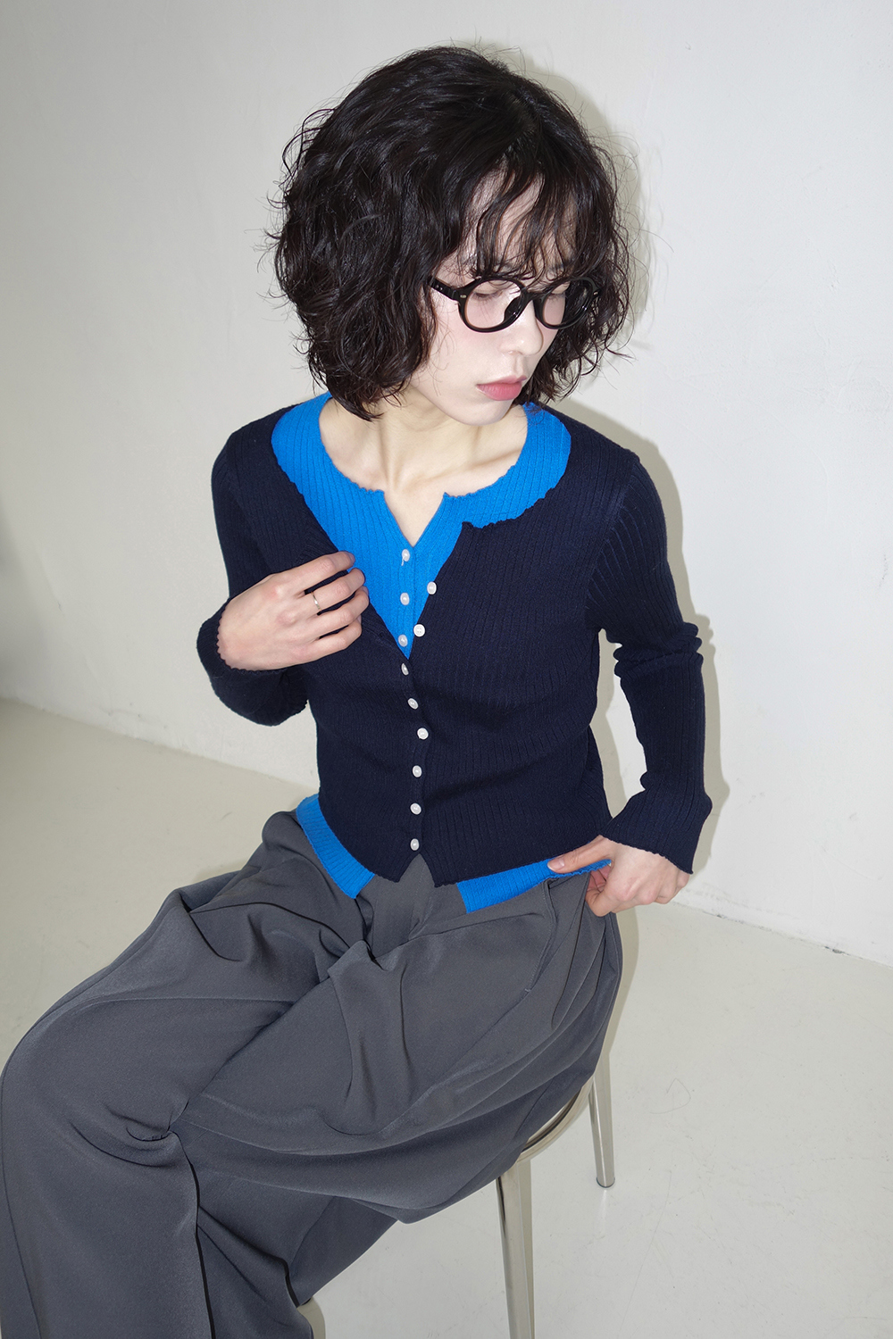 카디건 모델 착용 이미지-S1L44