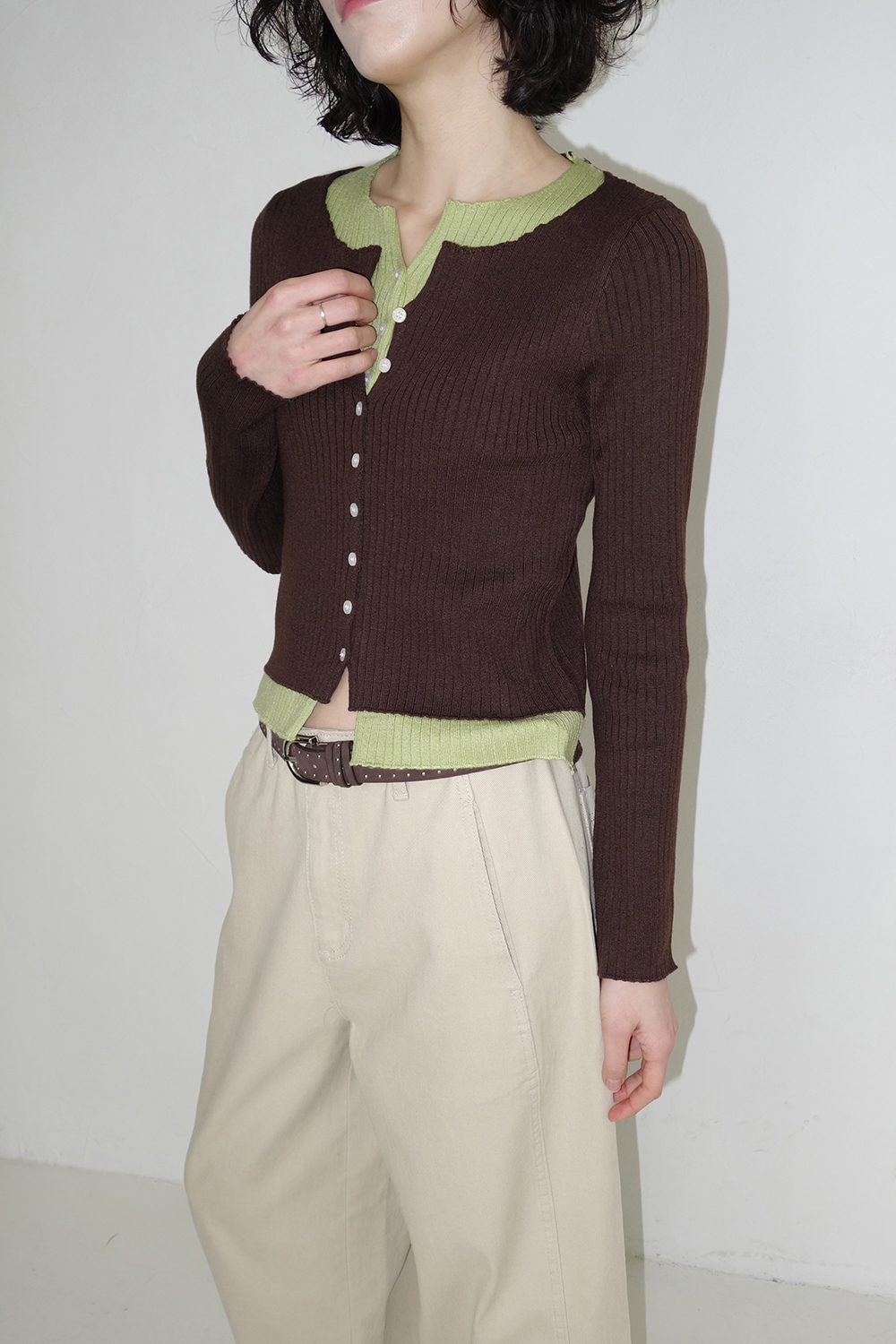 카디건 모델 착용 이미지-S1L21