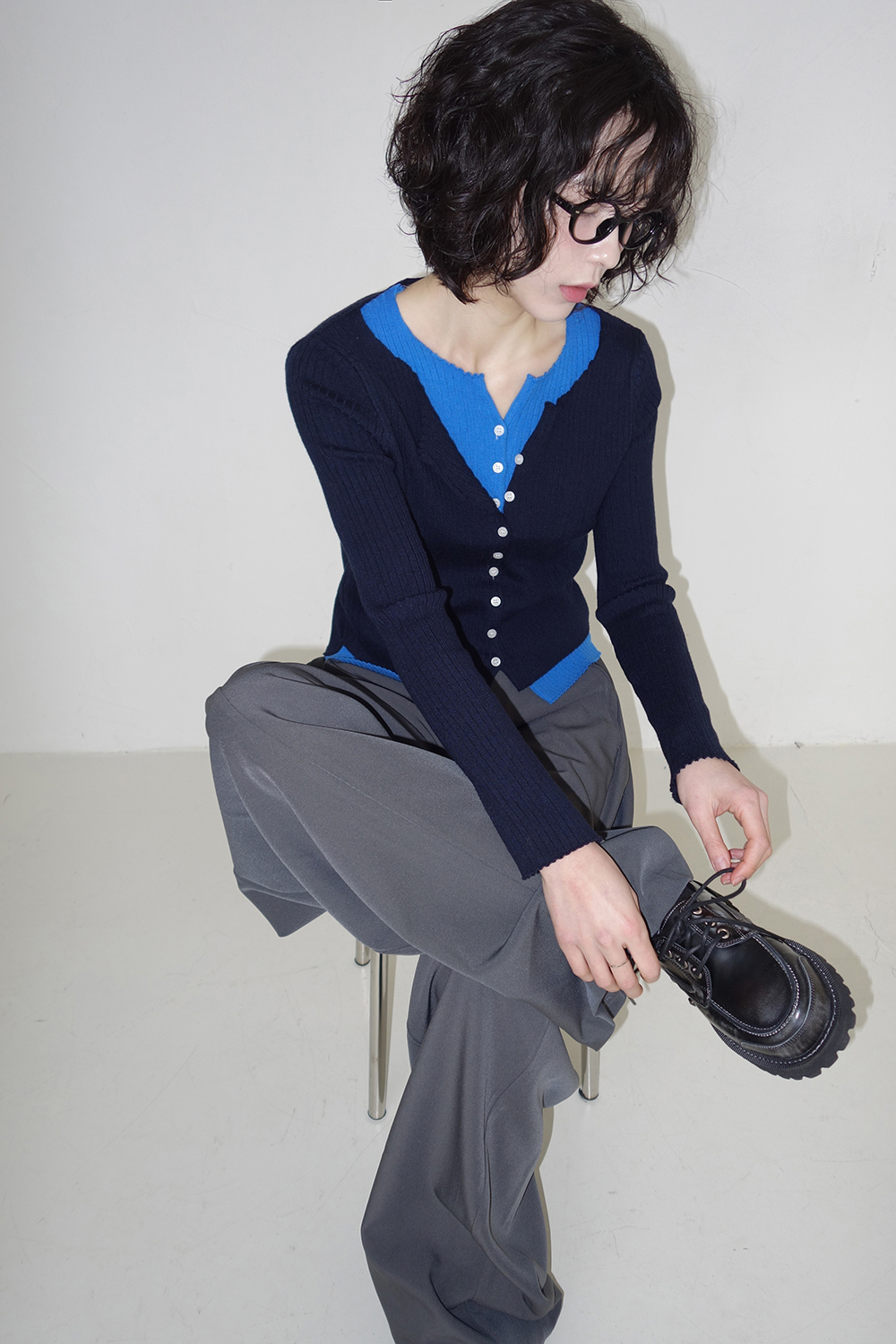 카디건 모델 착용 이미지-S1L43