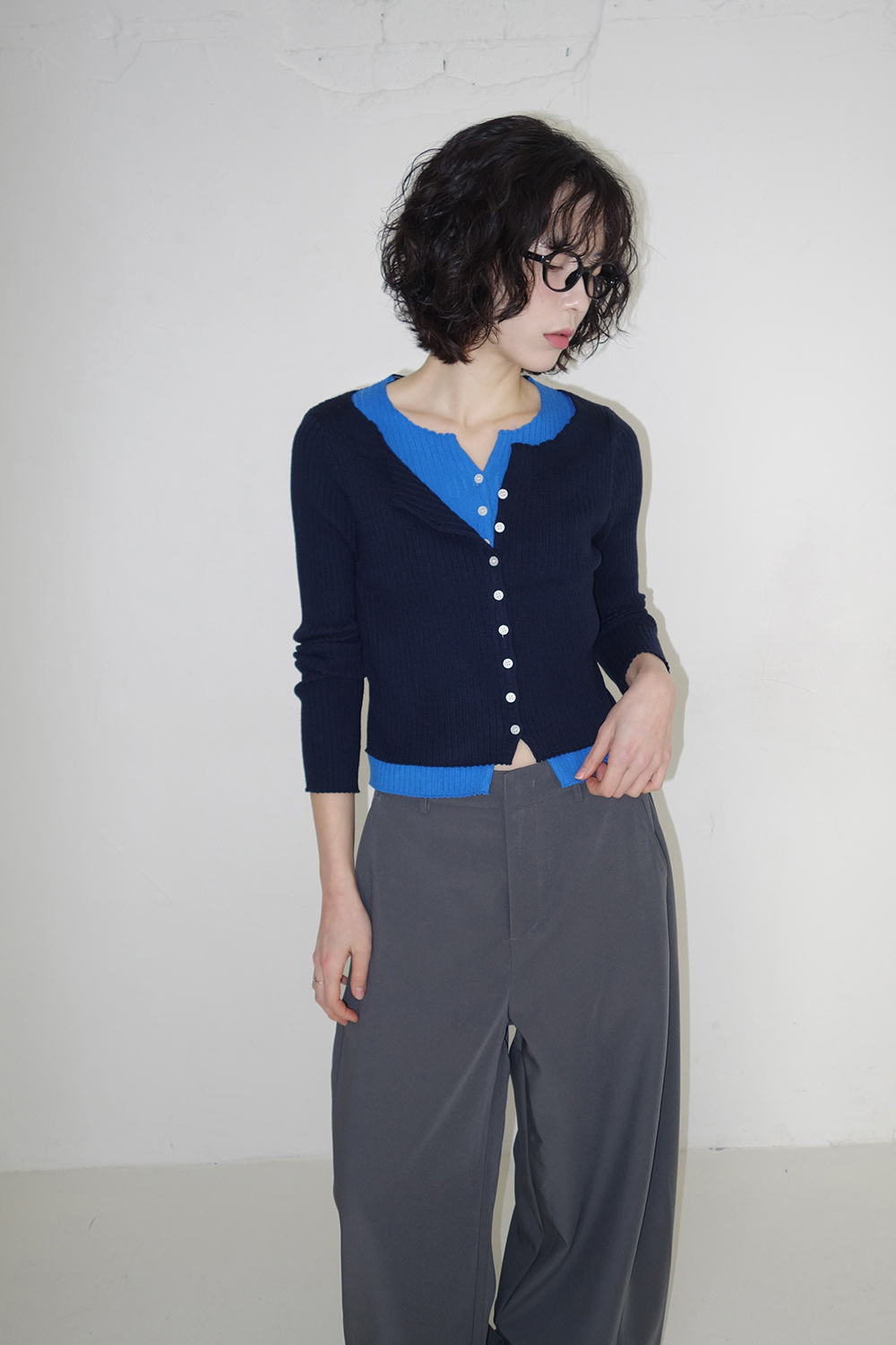 카디건 모델 착용 이미지-S1L46