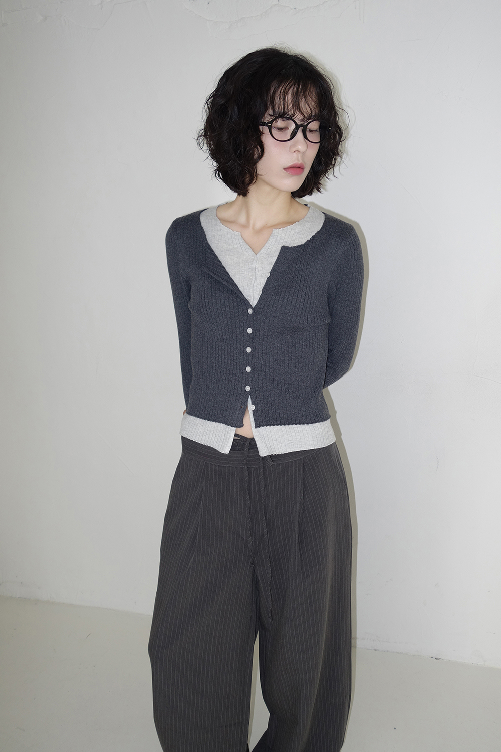 카디건 모델 착용 이미지-S1L58