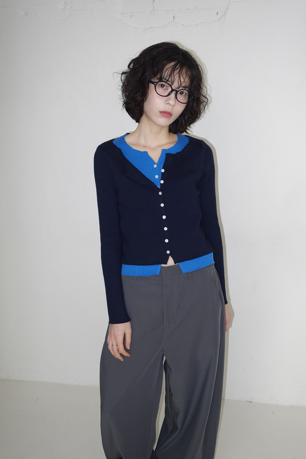 카디건 모델 착용 이미지-S1L48