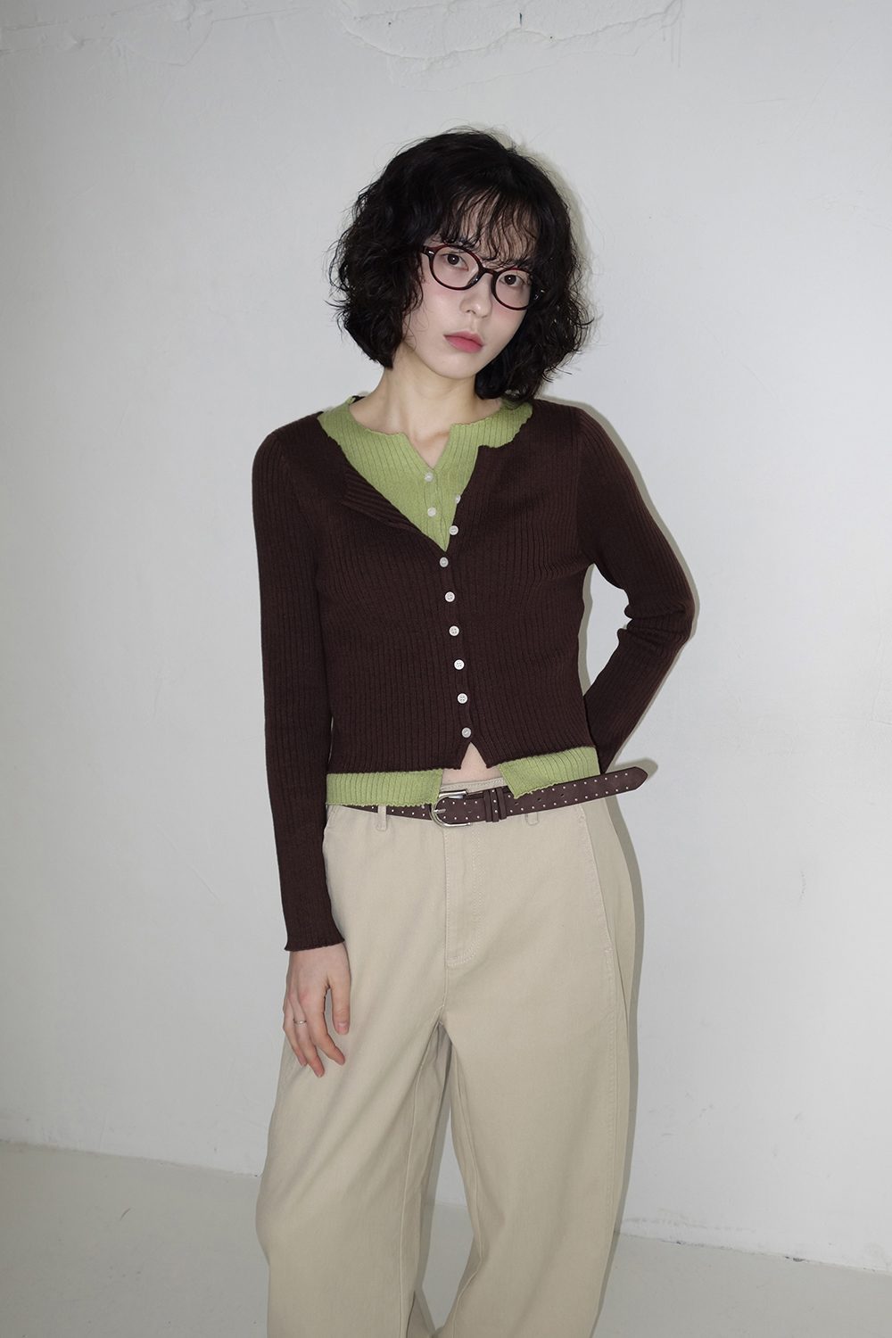 카디건 모델 착용 이미지-S1L7