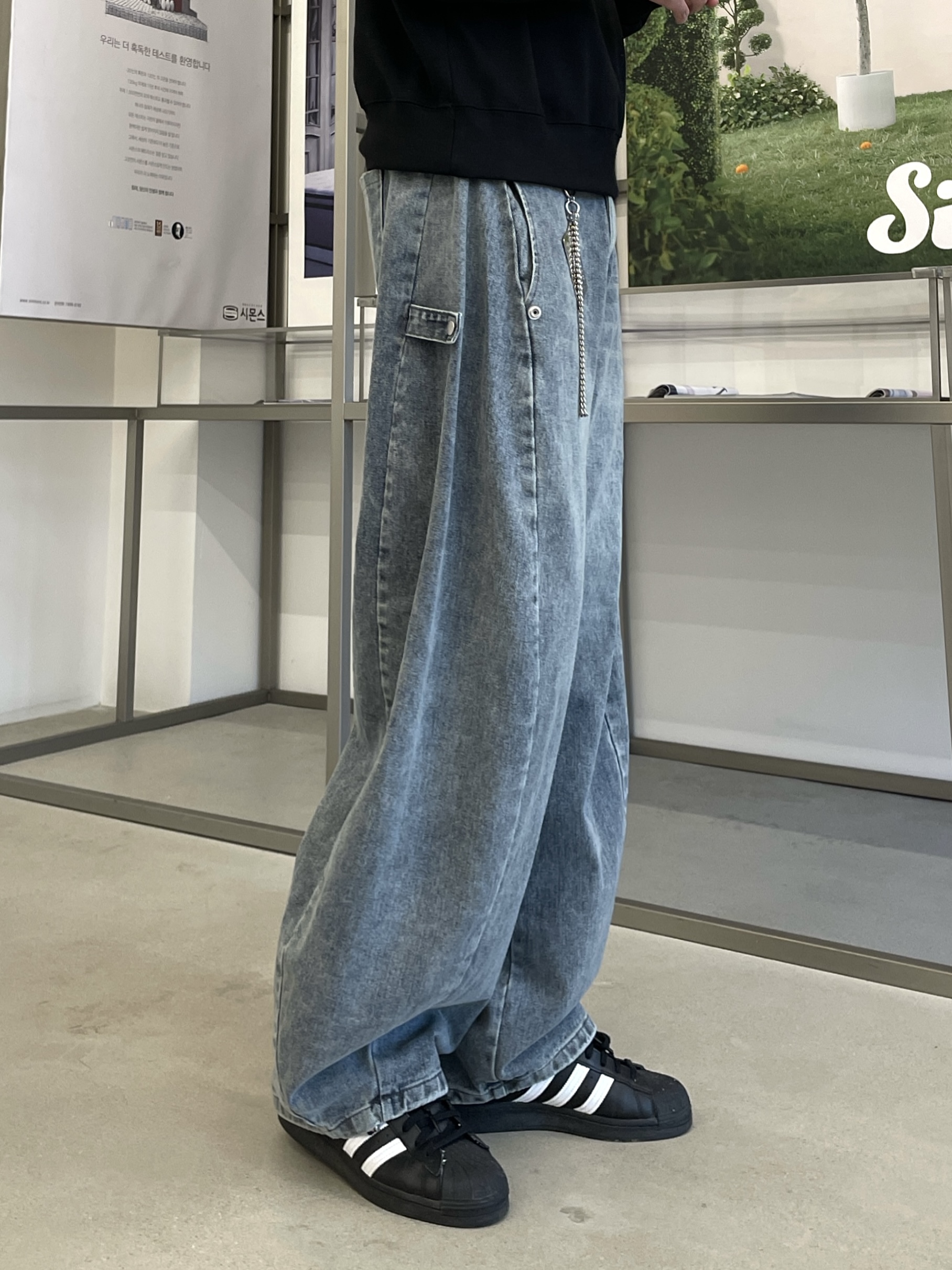 Side snap denim pants 2C - 아크로웨이