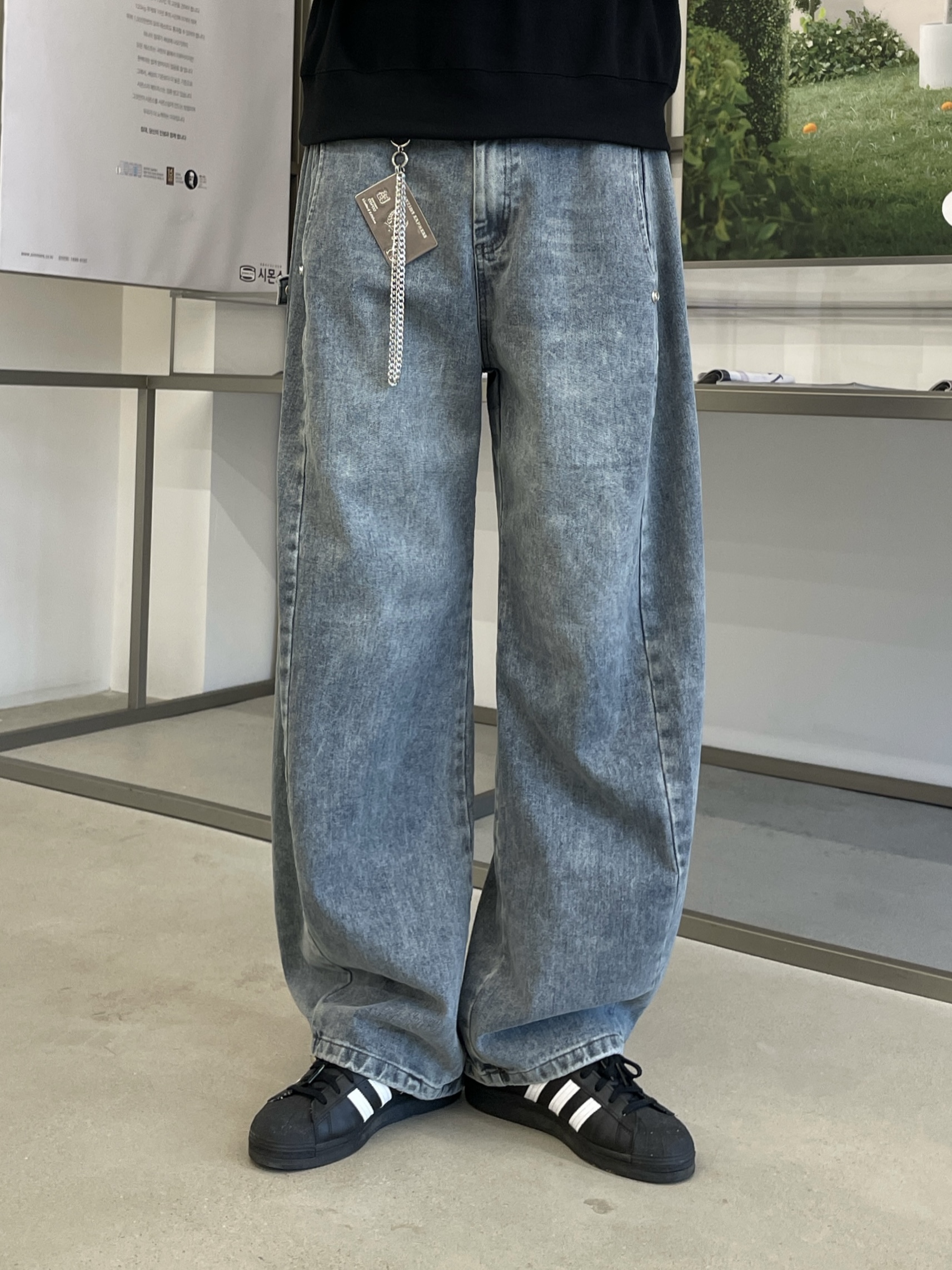 Side snap denim pants 2C - 아크로웨이